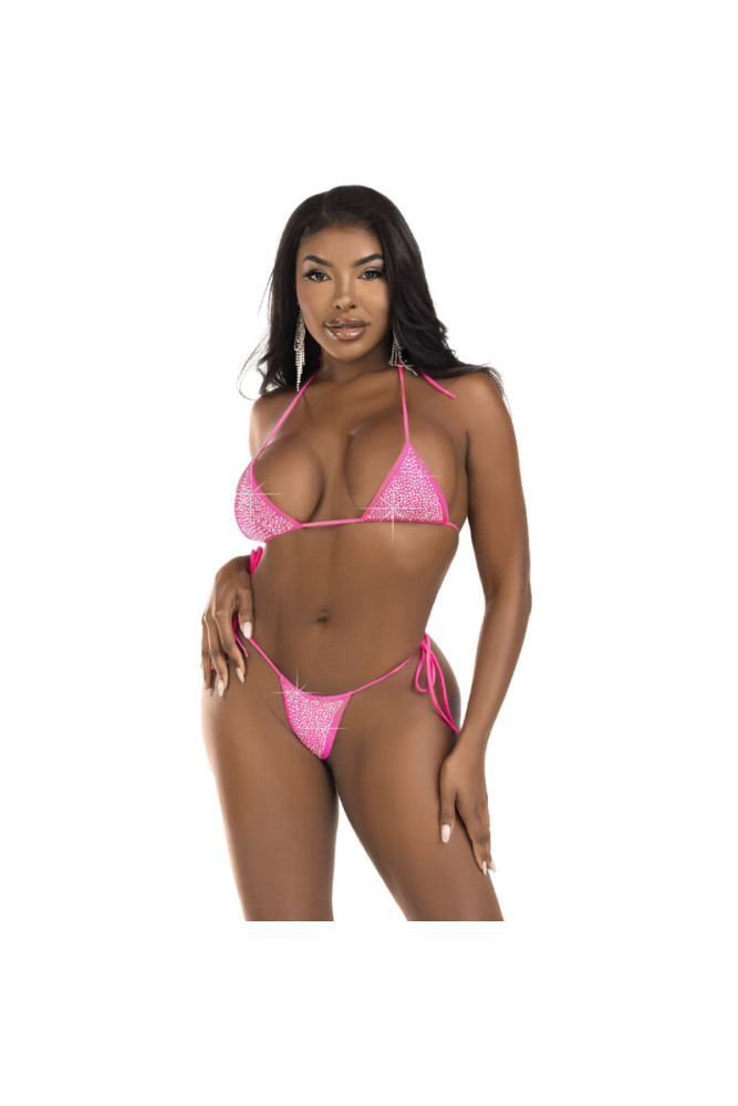LEG AVENUE - BIKINI DIAMANTI FUCSIA