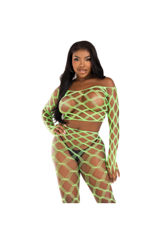 LEG AVENUE - TOP E LEGGINS HARDCORE VERDE