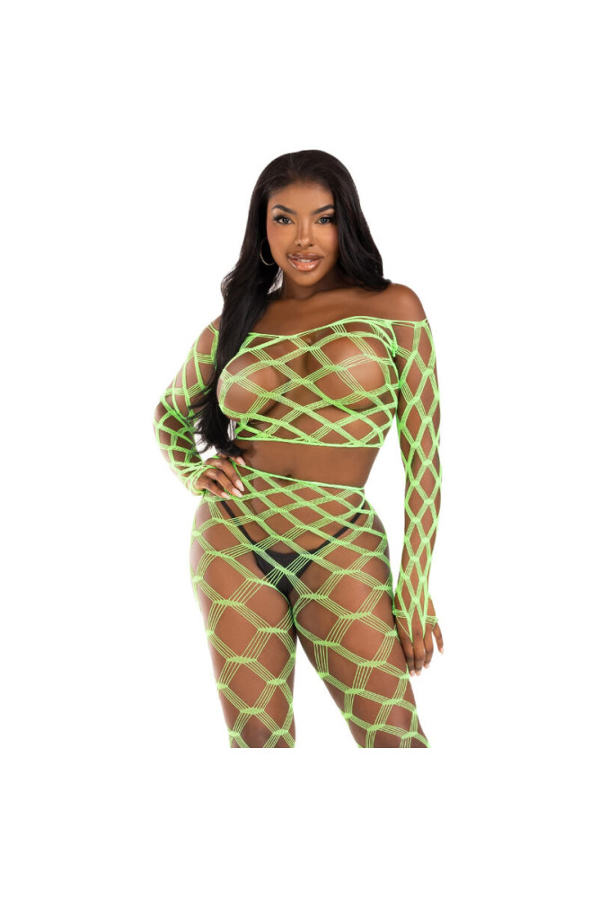 LEG AVENUE - TOP E LEGGINS HARDCORE VERDE