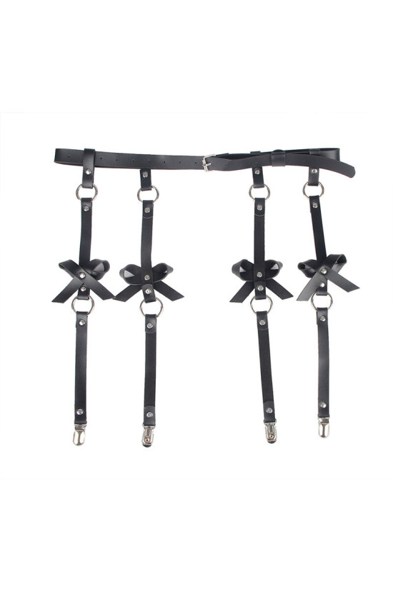 SUBBLIME - CATENA IN PELLE PER GAMBE NERA TAGLIA UNICA