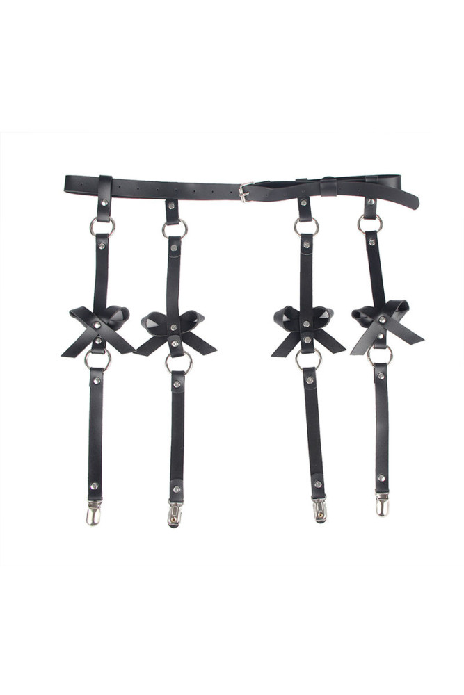 SUBBLIME - CATENA IN PELLE PER GAMBE NERA TAGLIA UNICA