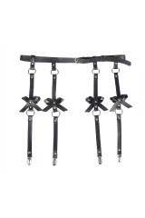 SUBBLIME - CATENA IN PELLE PER GAMBE NERA TAGLIA UNICA