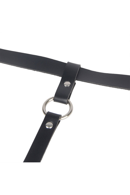 SUBBLIME - CATENA IN PELLE PER GAMBE NERA TAGLIA UNICA