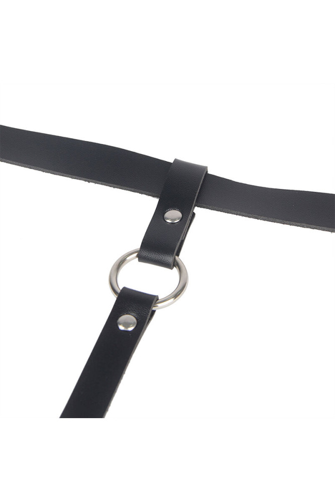 SUBBLIME - CATENA IN PELLE PER GAMBE NERA TAGLIA UNICA