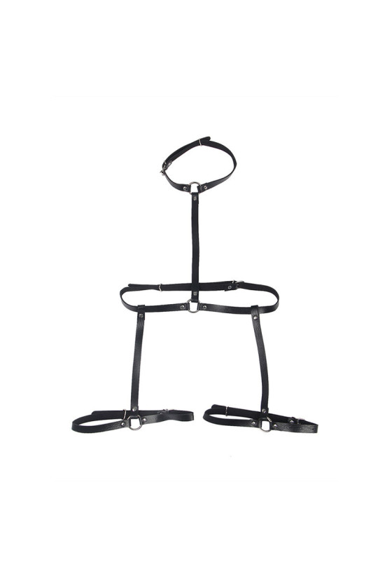 SUBBLIME - PETTORINA IN CUOIO NERA TAGLIA UNICA