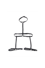 SUBBLIME - PETTORINA IN CUOIO NERA TAGLIA UNICA