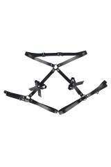 SUBBLIME - PETTORINA IN VITA E GAMBE IN PELLE NERA TAGLIA UNICA