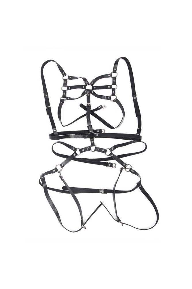 SUBBLIME - PETTORINA CINGHIE REGOLABILI IN PELLE NERO TAGLIA UNICA