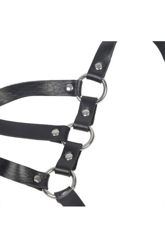 SUBBLIME - PETTORINA CINGHIE REGOLABILI IN PELLE NERO TAGLIA UNICA