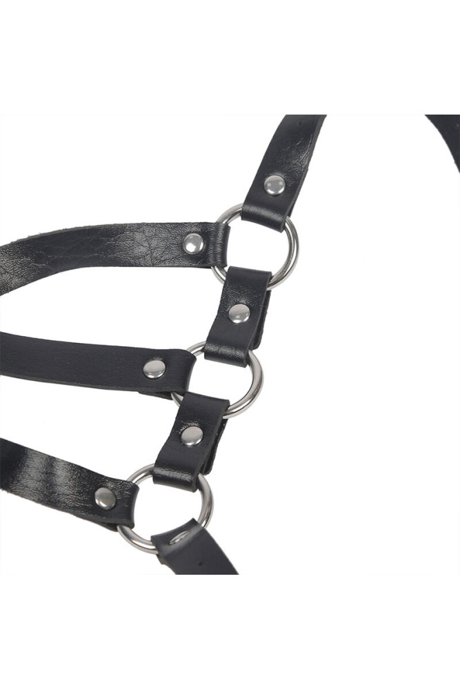 SUBBLIME - PETTORINA CINGHIE REGOLABILI IN PELLE NERO TAGLIA UNICA