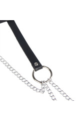 SUBBLIME - ANELLO IN PELLE CATENA ??CINTURA NERA TAGLIA UNICA