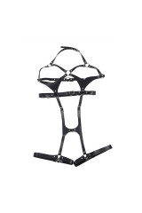 SUBBLIME - IMBRACATURA COMPLETA CON FIBBIE IN PELLE NERA TAGLIA UNICA