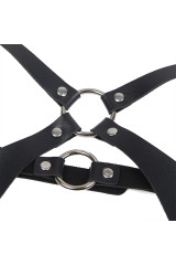 SUBBLIME - IMBRACATURA COMPLETA CON FIBBIE IN PELLE NERA TAGLIA UNICA