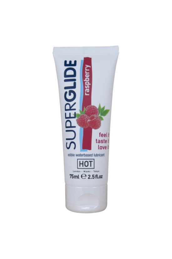 HOT - SUPERGLIDE LUBRIFICANTE COMMESTIBILI A BASE D'ACQUA LAMPONE 75 ML