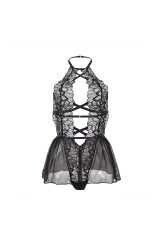 SUBBLIME - TEDDY HALTER COLLO SCHIENA NUDA PIZZO NERO S/M