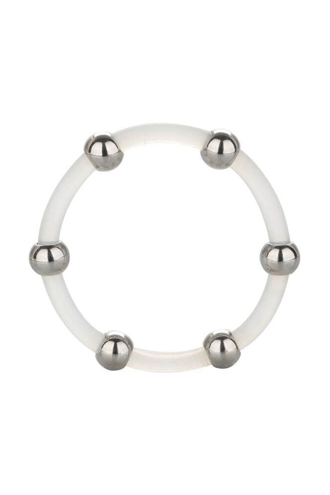 CALEXOTICS - ANELLO IN SILICONE CON PERLINE IN ACCIAIO XL