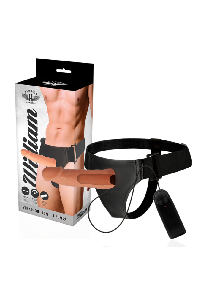 HARNESS ATTRACTION - WILLIAN HOLLOW RNES CON VIBRATORE 17 CM -O- 4.5 CM