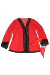 SUBBLIME - VESTAGLIA IN TESSUTO TRASPARENTE CON DETTAGLI IN PIZZO ROSSO L/XL