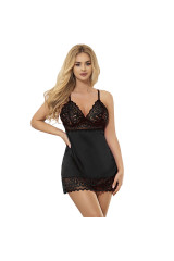 SUBBLIME - BABYDOLL CON PETTO STAMPA FLOREALE NERO S/M