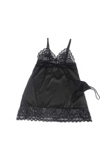 SUBBLIME - BABYDOLL CON PETTO STAMPA FLOREALE NERO L/XL