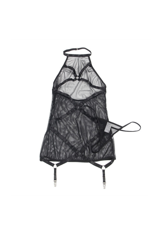 SUBLLIME - ABITO TRASPARENTE CON SCOLLO ALLACQUA NERO S/M