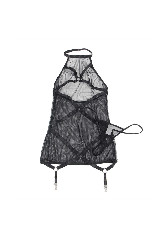 SUBLLIME - ABITO TRASPARENTE CON SCOLLO ALLACQUA NERO L/XL