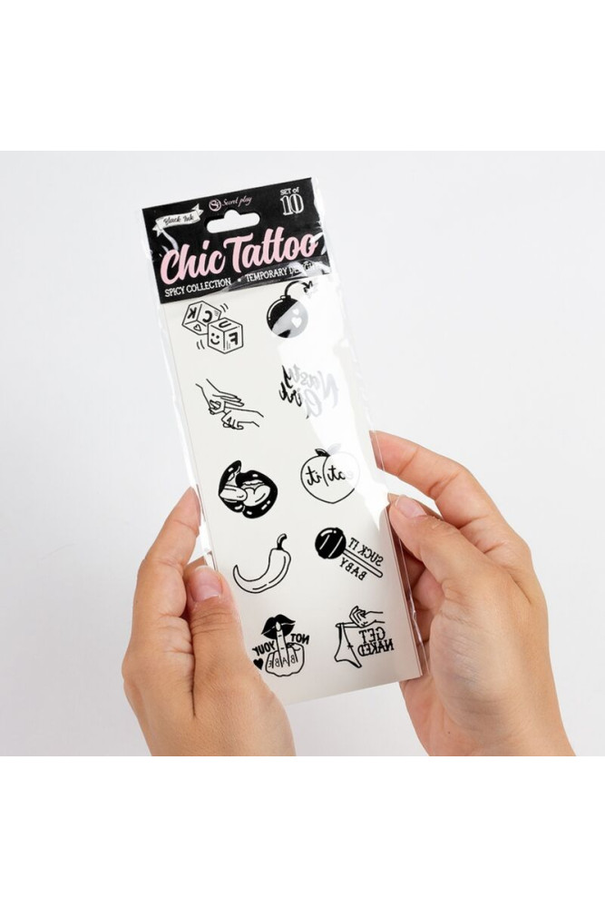 SECRET PLAY - SET DI 10 TATUAGGI TEMPORANEI DELLA COLLEZIONE SPICY