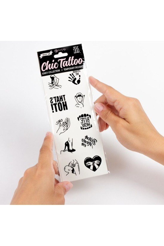 SECRET PLAY - SET DI 10 TATUAGGI TEMPORANEI COLLEZIONE KINKY