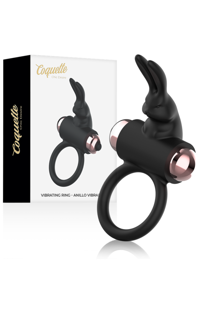 COQUETTE CHIC DESIRE - ANELLO DA CAZZO CON VIBRATORE NERO/ORO
