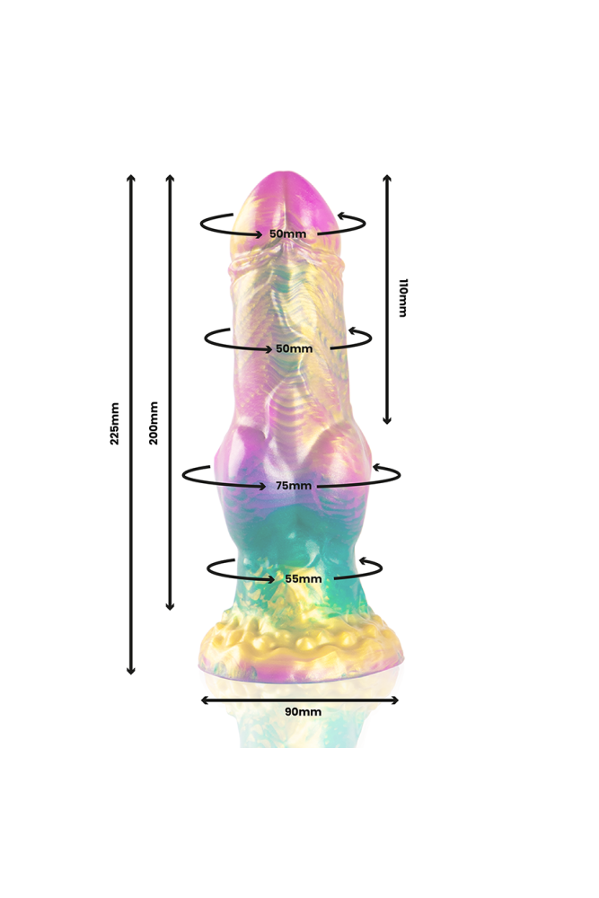 EPIC - DILDO IRIS CON TESTICOLI ARCOBALENO DI PIACERE