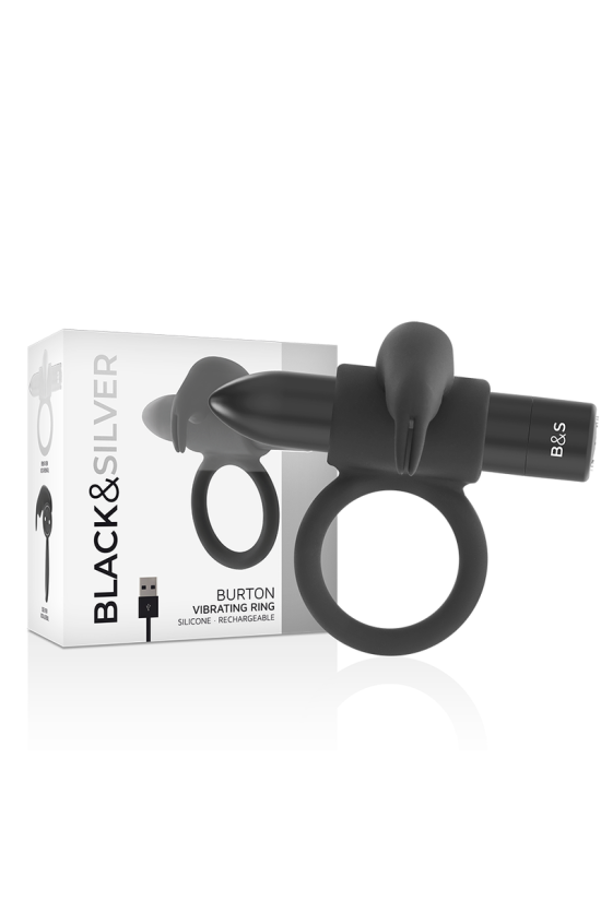 BLACK&SILVER - ANELLO BURTON 10 MODALITÀ DI VIBRAZIONE NERO