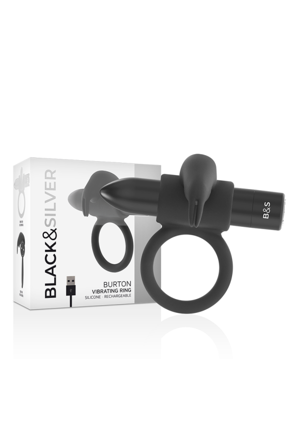 BLACK&SILVER - ANELLO BURTON 10 MODALITÀ DI VIBRAZIONE NERO
