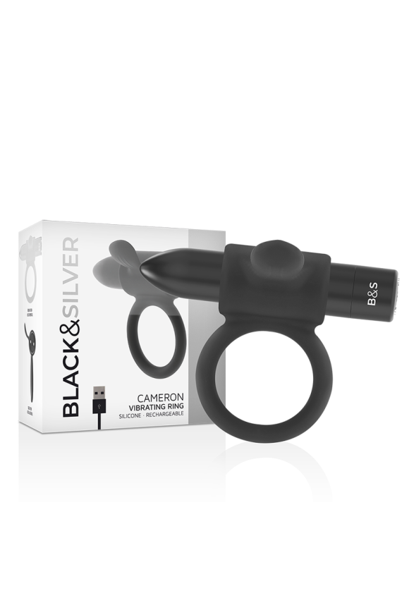 BLACK&SILVER - ANELLO RICARICABILE CAMERON BLACK