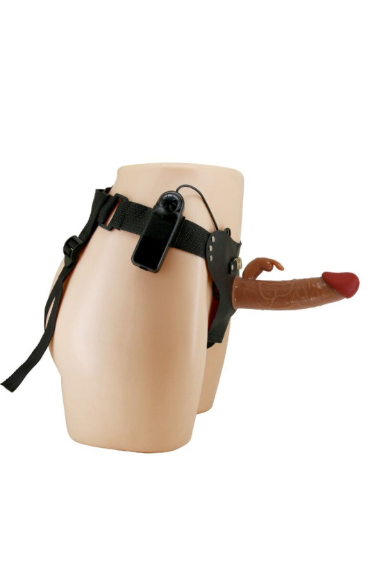 PRETTY LOVE - MARION HARNESS SLIP UNIVERSALE CON DILDO VIBRANTE 19 CM MARRONE