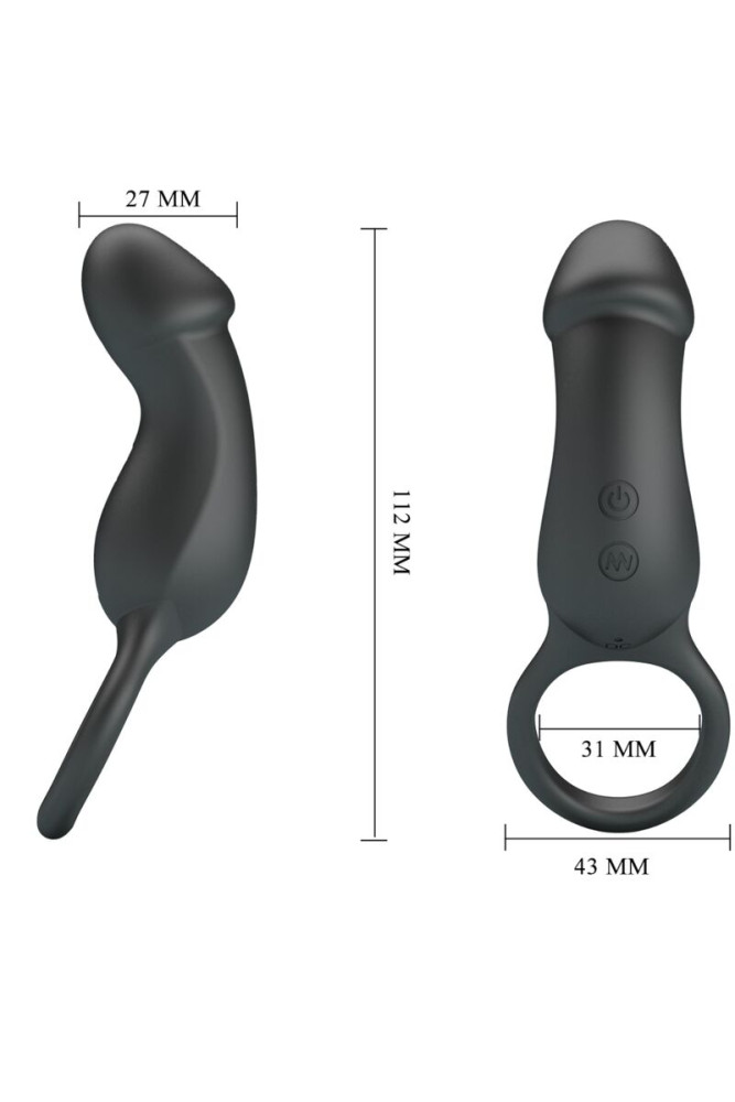 PRETTY LOVE - ANELLO ANALE E VIBRATORE WARREN BLACK