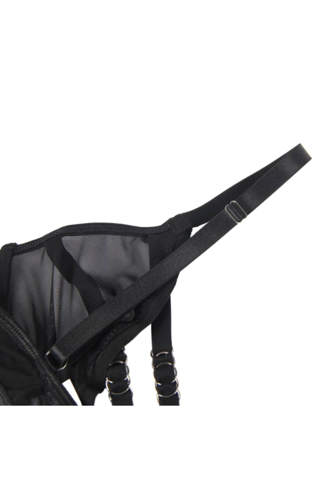 SUBBLIME - SET DUE PEZZI DI REGGISENO TRASPARENTE E STRISCE S/M