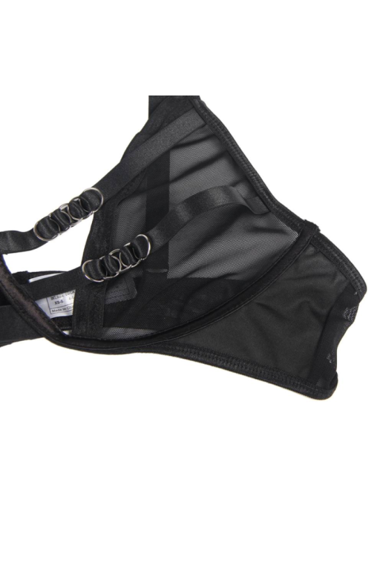 SUBBLIME - SET DUE PEZZI DI REGGISENO TRASPARENTE E STRISCE S/M