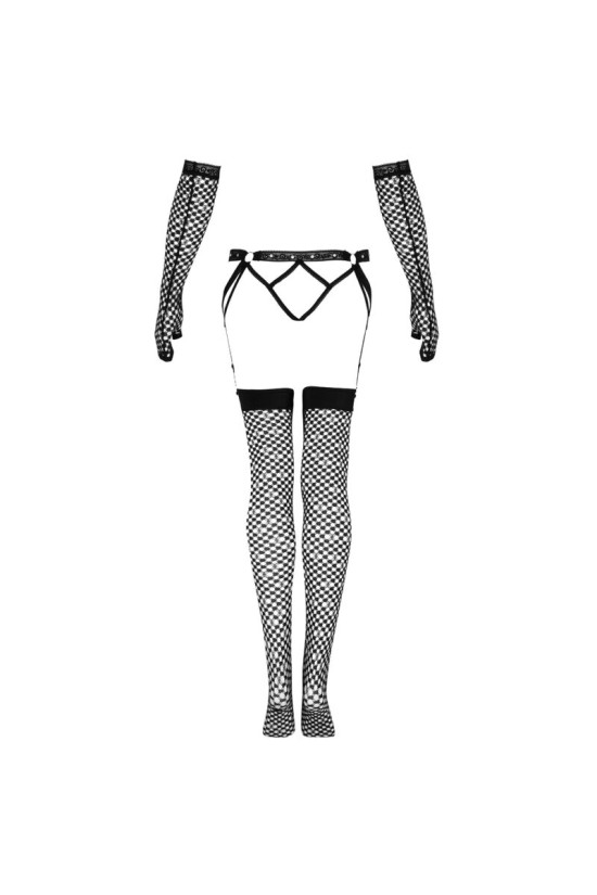 LIVCO CORSETTI FASHION - SET NEMALIA GIARRETTIERA + CALZE + GUANTI NERO