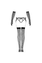 LIVCO CORSETTI FASHION - SET NEMALIA GIARRETTIERA + CALZE + GUANTI NERO