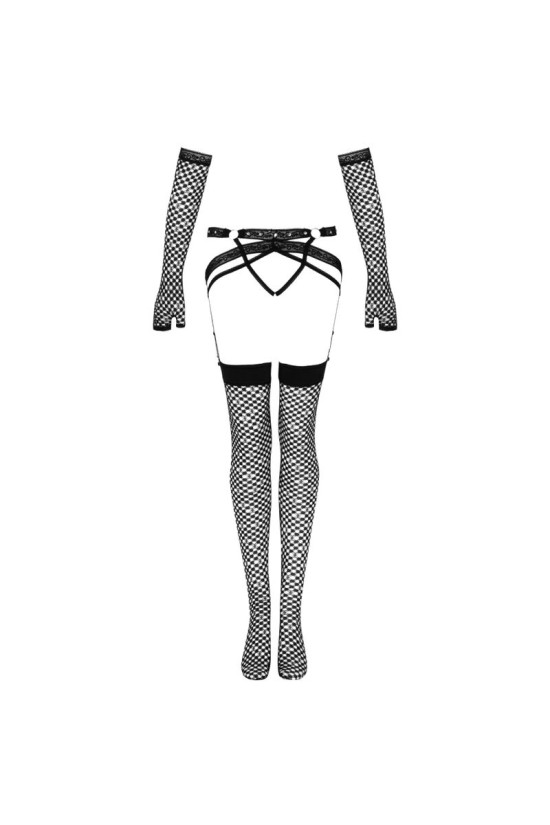 LIVCO CORSETTI FASHION - SET NEMALIA GIARRETTIERA + CALZE + GUANTI NERO