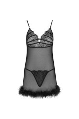 LIVCO CORSETTI FASHION - SET ZERUNAM BABYDOLL + PERIZOMA NERO