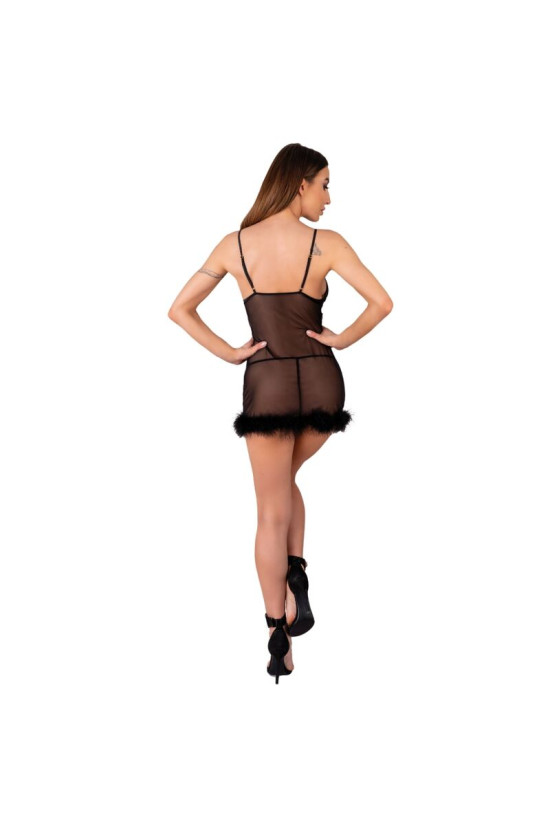 LIVCO CORSETTI FASHION - SET ZERUNAM BABYDOLL + PERIZOMA NERO