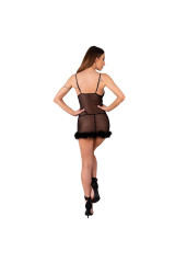 LIVCO CORSETTI FASHION - SET ZERUNAM BABYDOLL + PERIZOMA NERO