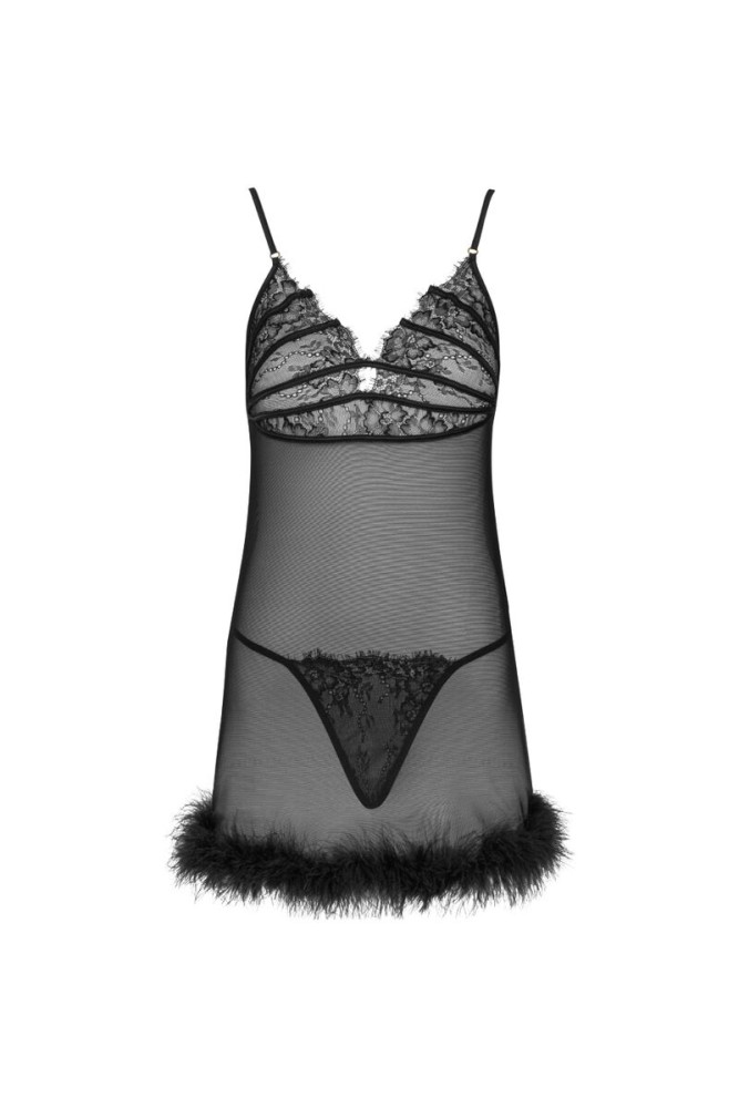 LIVCO CORSETTI FASHION - SET ZERUNAM BABYDOLL + PERIZOMA NERO