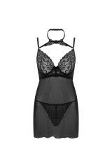LIVCO CORSETTI FASHION - SET BINELLA BABYDOLL + PERIZOMA NERO