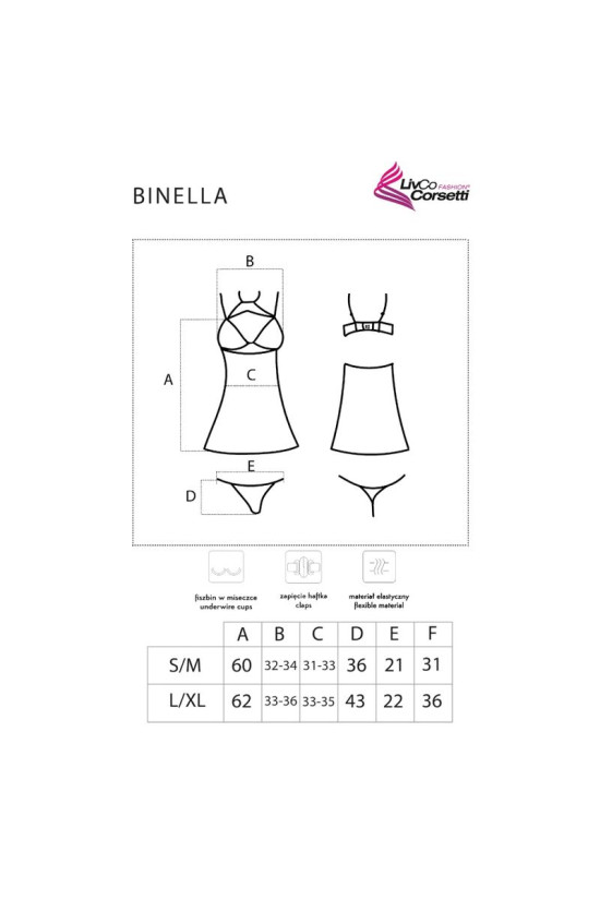 LIVCO CORSETTI FASHION - SET BINELLA BABYDOLL + PERIZOMA NERO