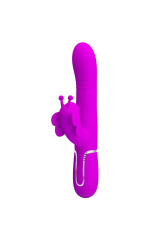 PRETTY LOVE - VIBRATORE MULTIFUNZIONE RABBIT 4 IN 1 FARFALLA FUCSIA