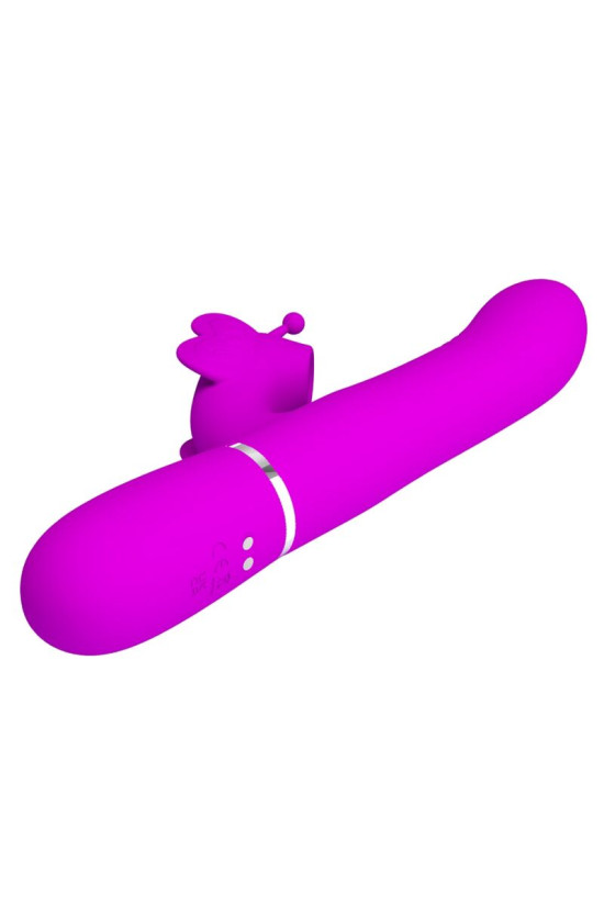 PRETTY LOVE - VIBRATORE MULTIFUNZIONE RABBIT 4 IN 1 FARFALLA FUCSIA