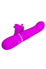 PRETTY LOVE - VIBRATORE MULTIFUNZIONE RABBIT 4 IN 1 FARFALLA FUCSIA