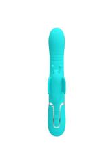 PRETTY LOVE - VIBRATORE MULTIFUNZIONE RABBIT 4 IN 1 FARFALLA VERDE ACQUA